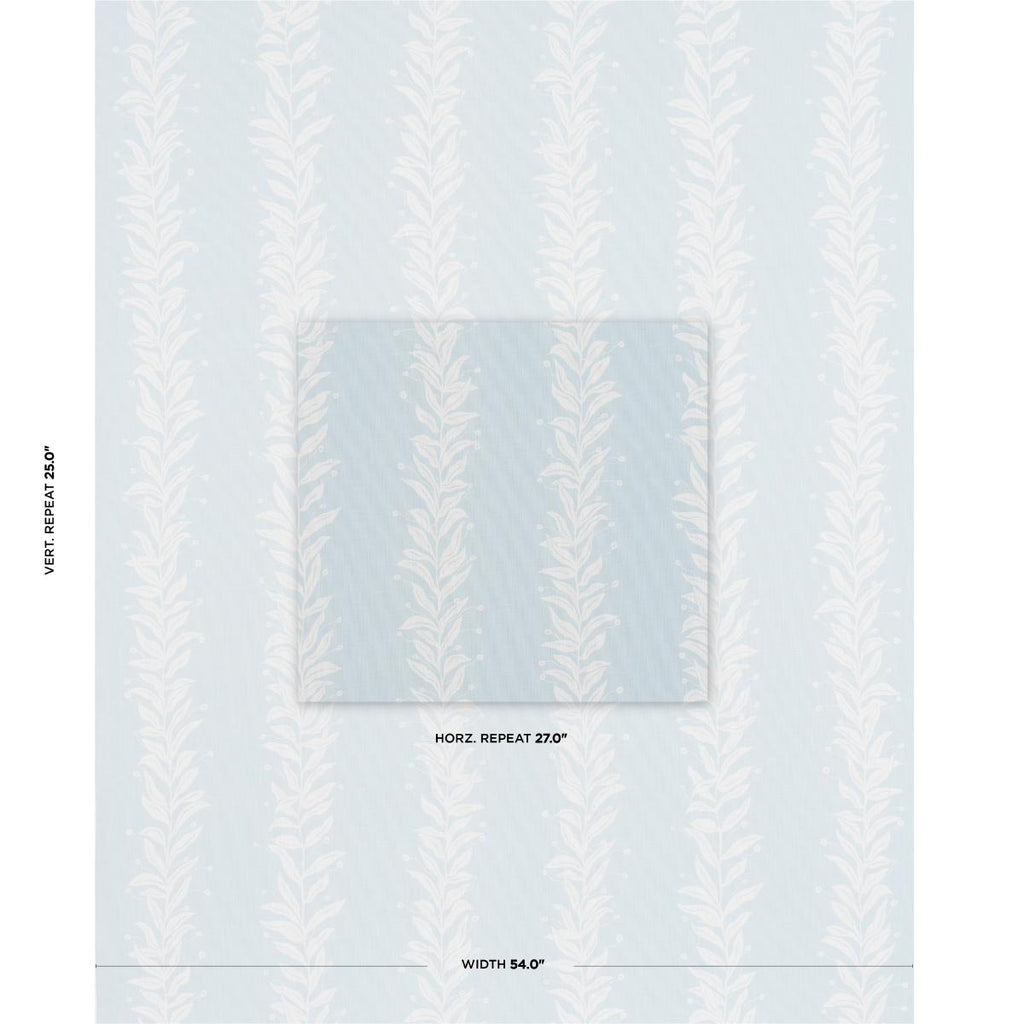 Schumacher Tendril Stripe Indoor/Outdoor Sky Fabric