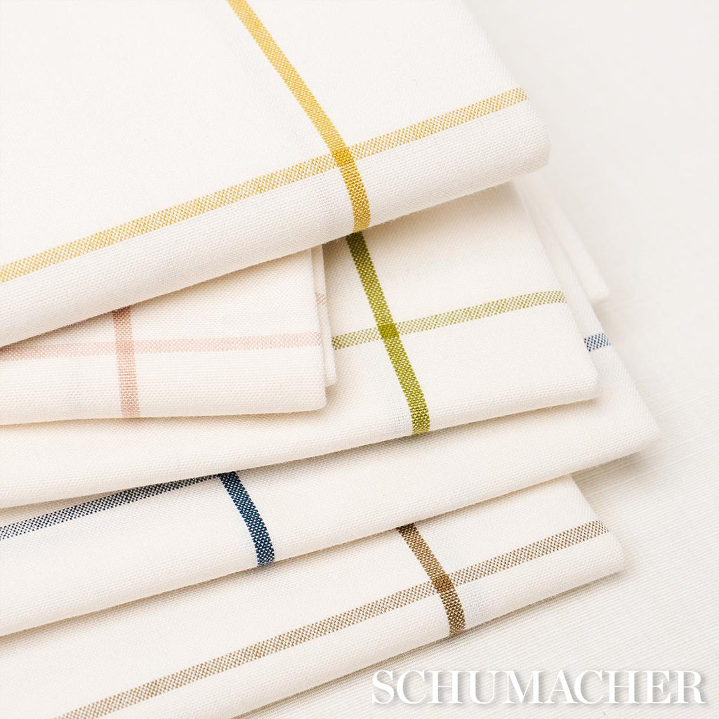 Schumacher Woodman Check Straw Fabric