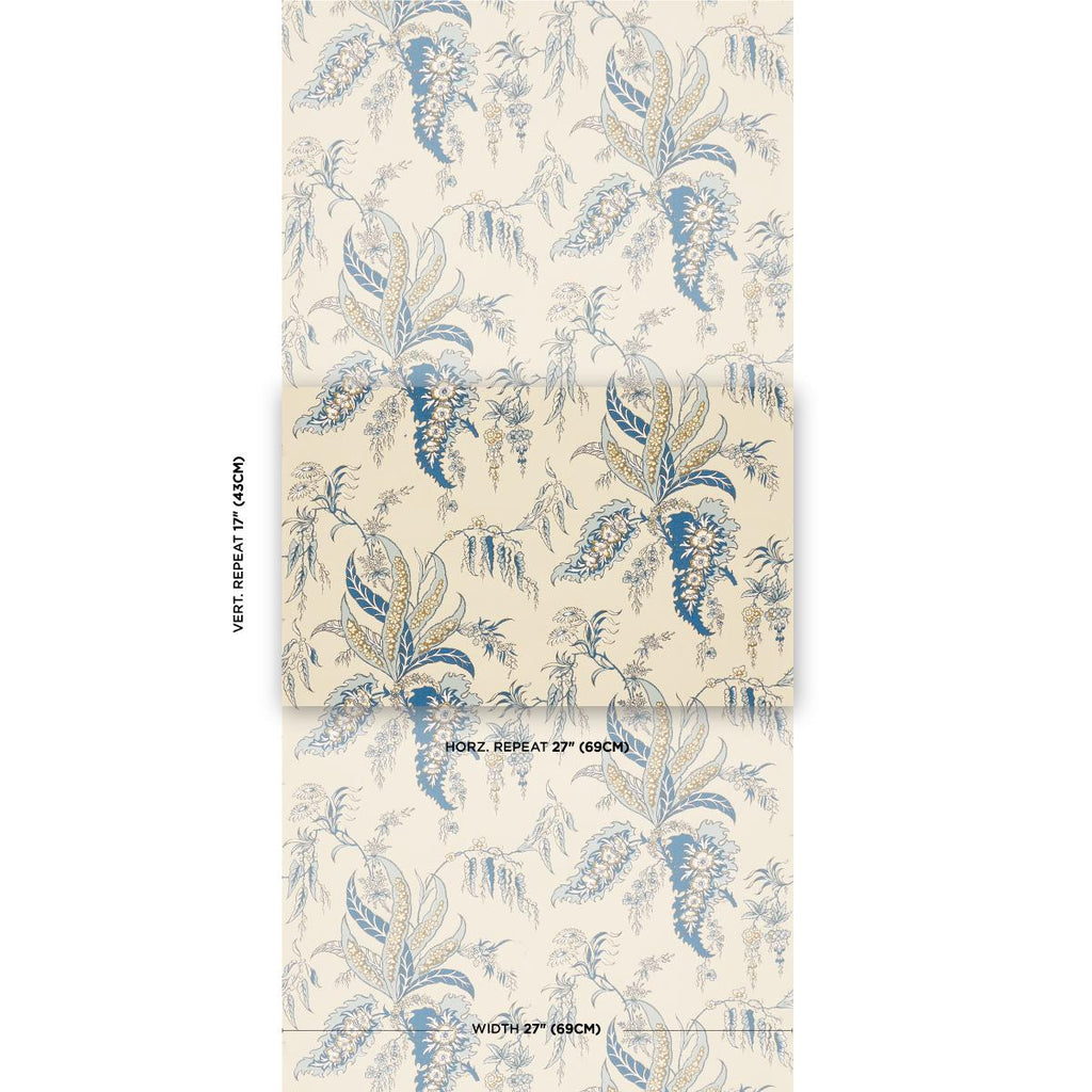 Schumacher Apolline Botanical Ciel & Marine Wallpaper