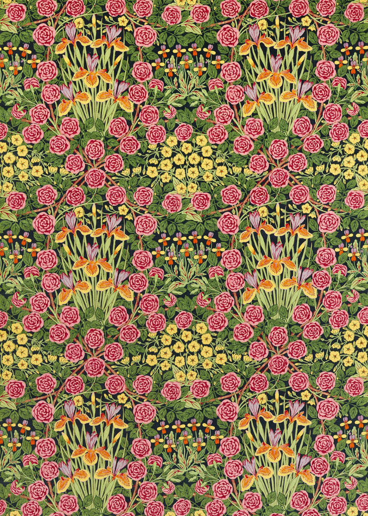 Morris & Co Sunburst/Ebony Bedford Park Fabrics Fabric