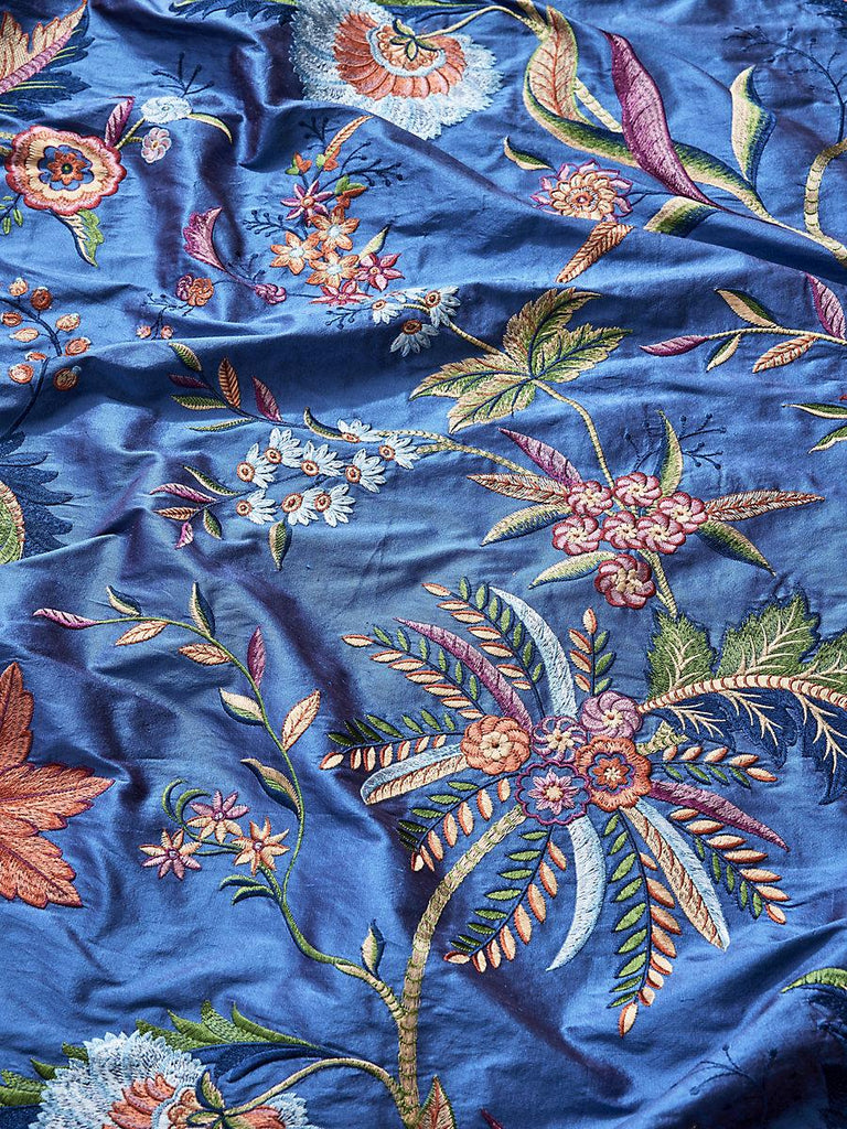 Scalamandre Seraphine Embroidered Silk Royal Multi Fabric
