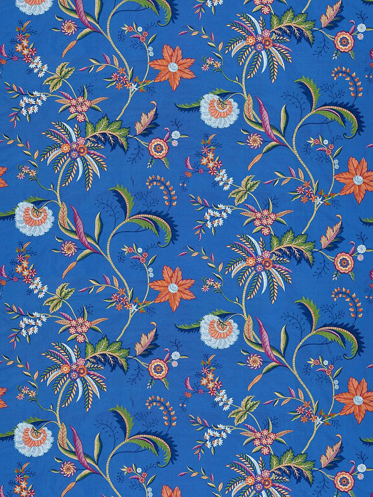 Scalamandre Seraphine Embroidered Silk Royal Multi Fabric