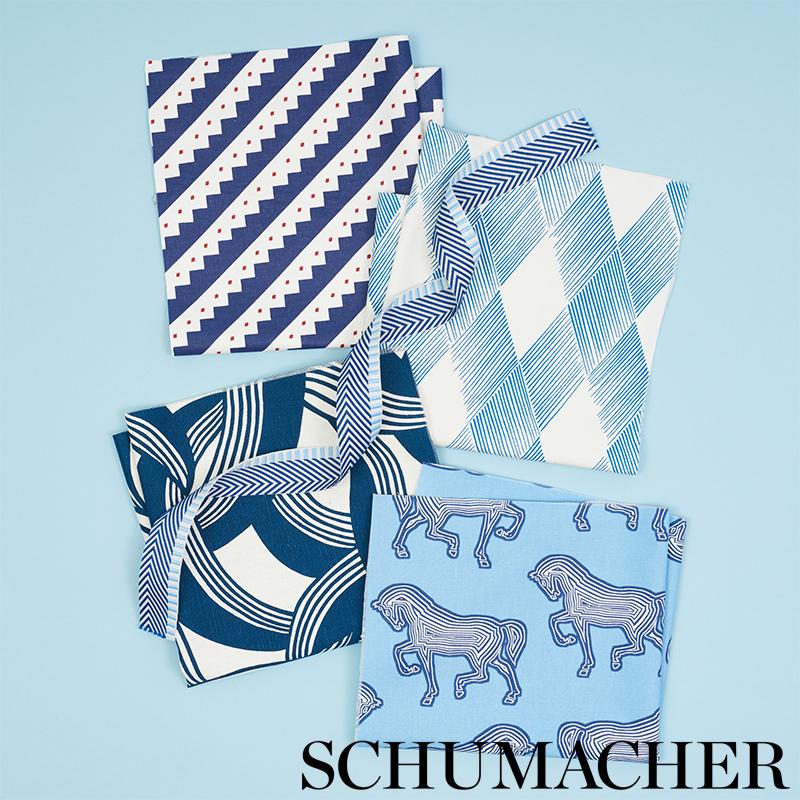 Schumacher Fetlock Blue Fabric