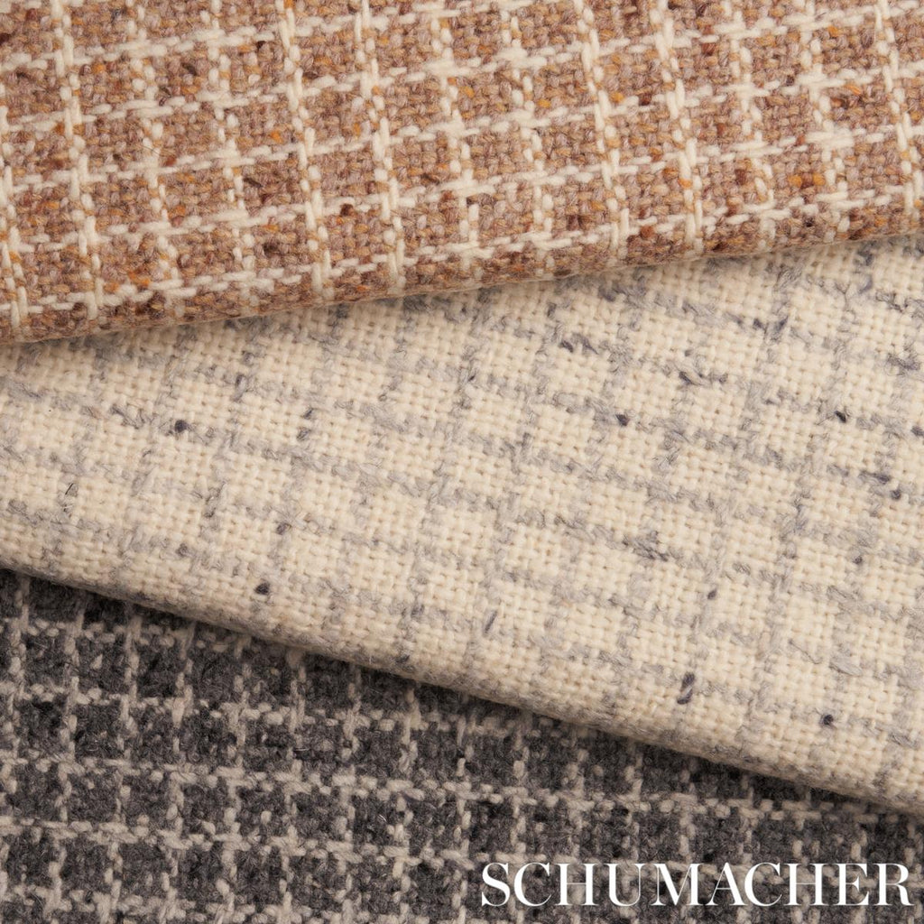Schumacher Hudson Wool Check Grey Fabric
