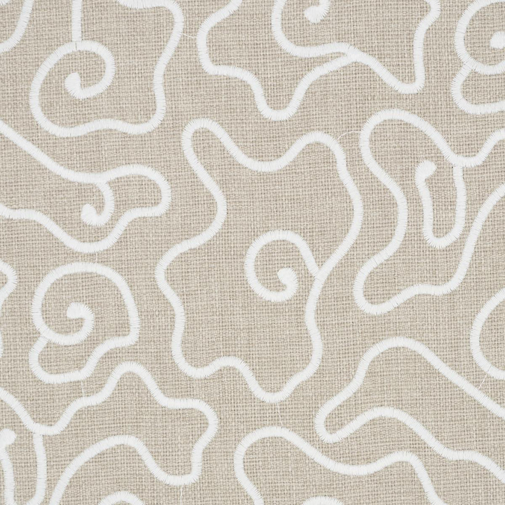 Schumacher Noyo Indoor/Outdoor Embroidery Flax Fabric