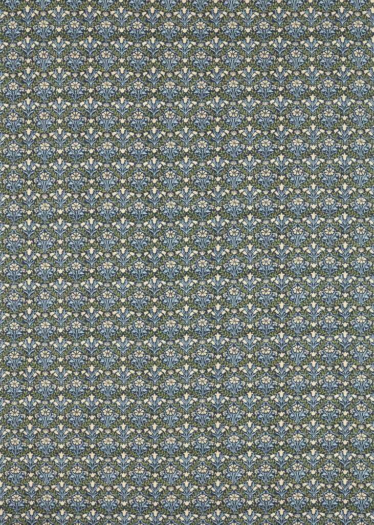 Morris & Co Bellflowers Indigo/Thyme Fabric