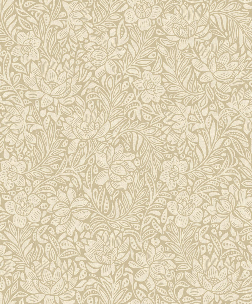 Brewster Home Fashions Zahara Wheat Floral Wallpaper