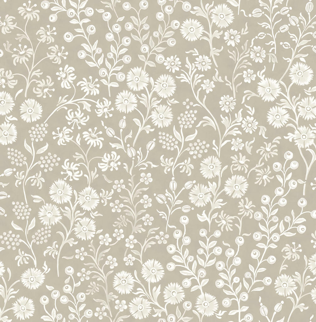 Brewster Home Fashions Liana Taupe Trail Wallpaper