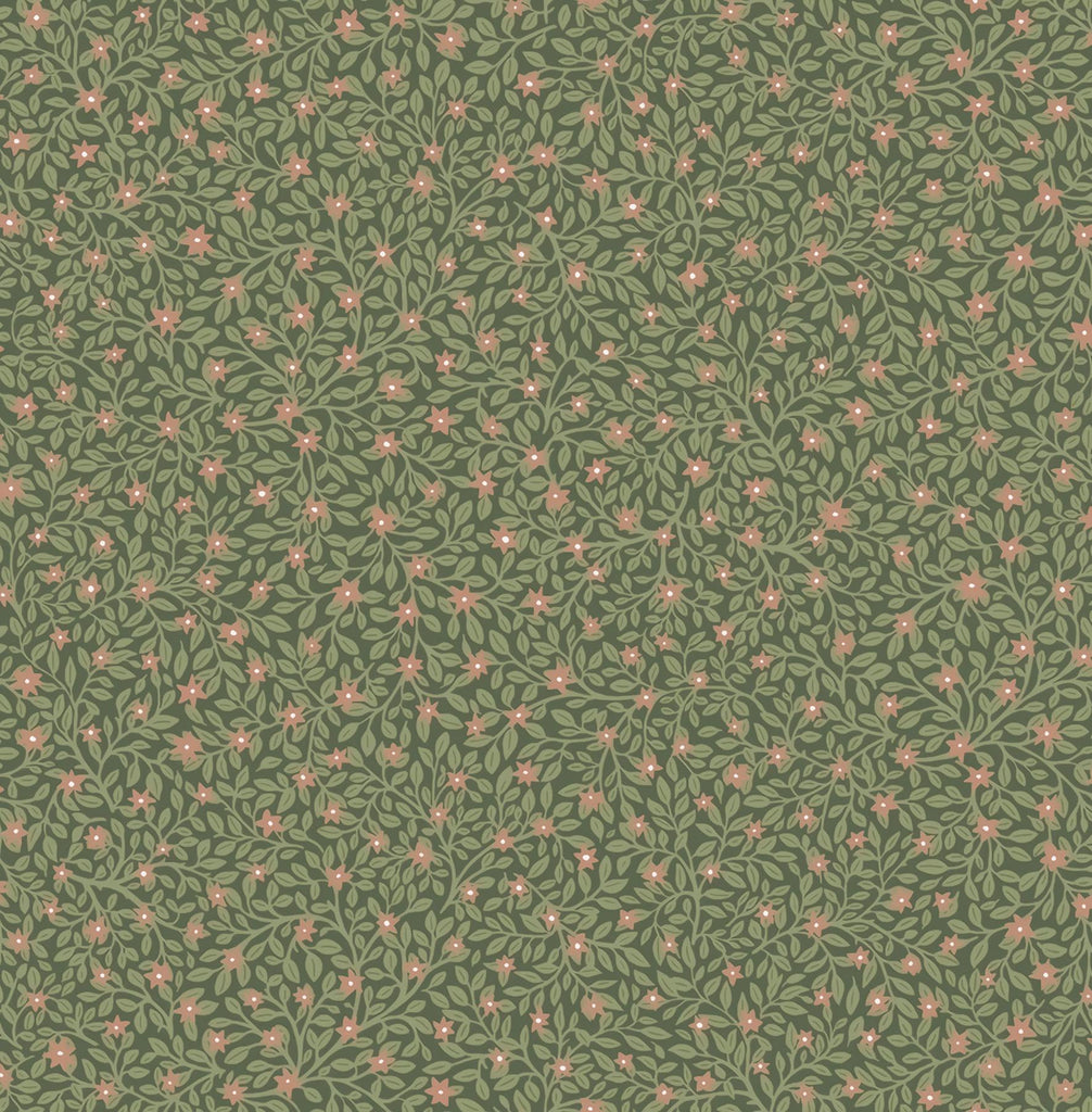 Brewster Home Fashions Marguerite Green Floral Wallpaper