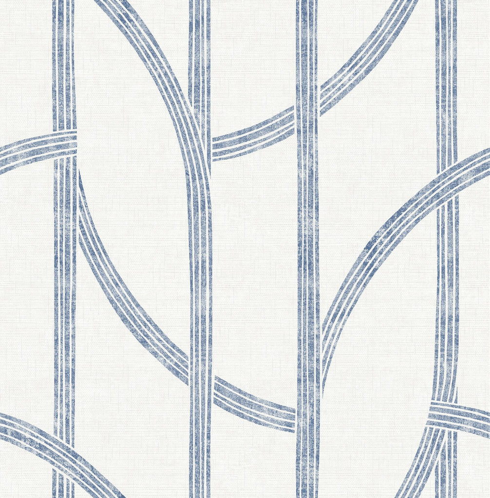 A-Street Prints Stripes Indigo Wallpaper