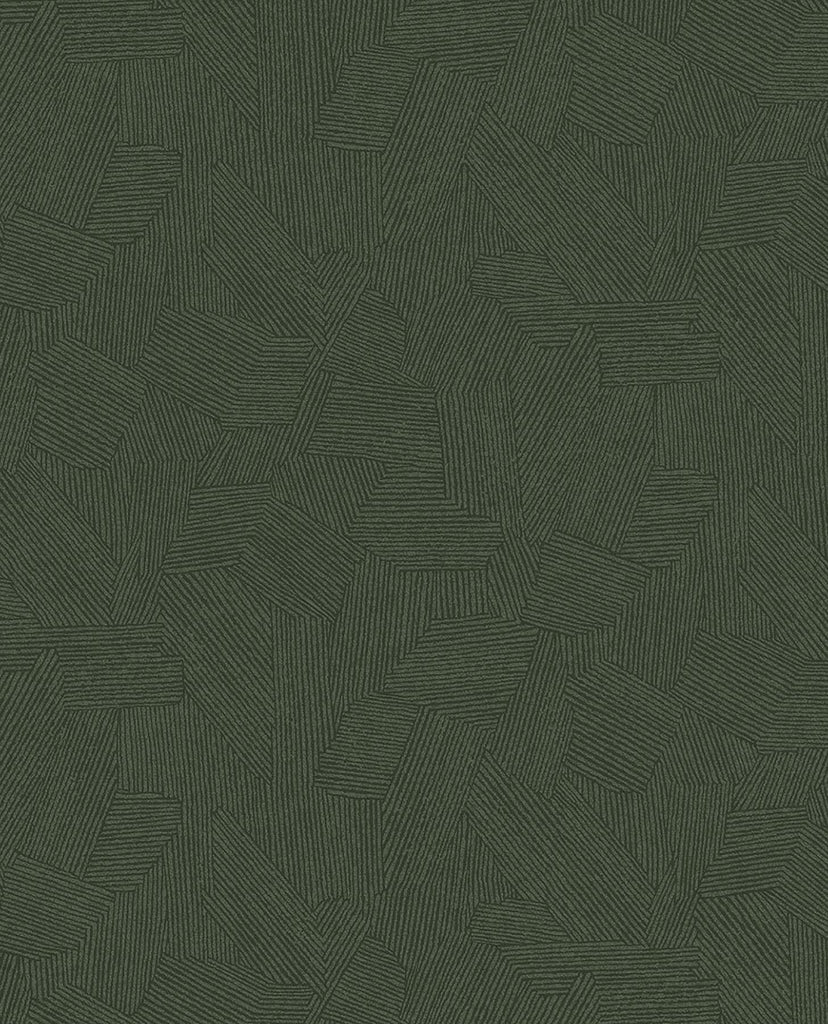 Brewster Home Fashions Clio Dark Green Lined Geometric Wallpaper