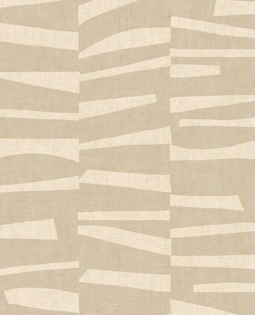 Brewster Home Fashions Ode Beige Staggered Stripes Wallpaper