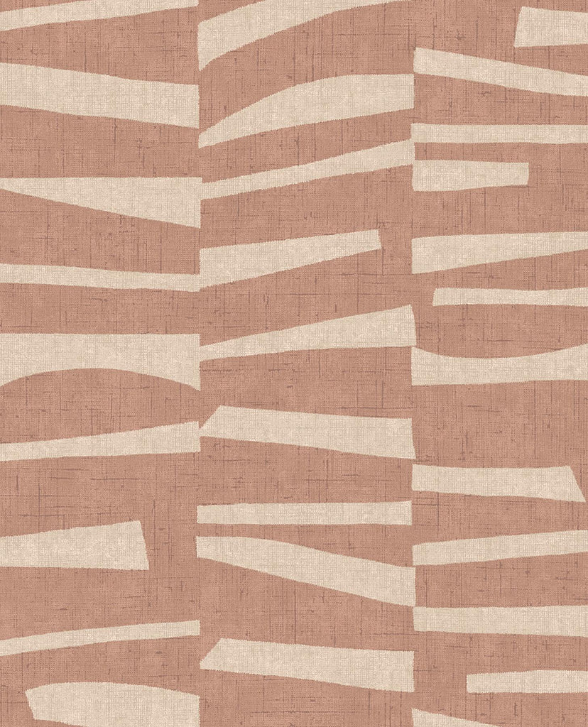 Brewster Home Fashions Ode Pink Staggered Stripes Wallpaper