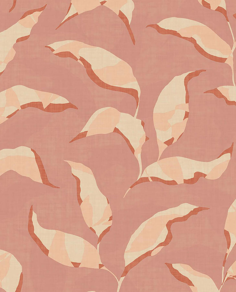 Brewster Home Fashions Callista Pink Leaves Wallpaper