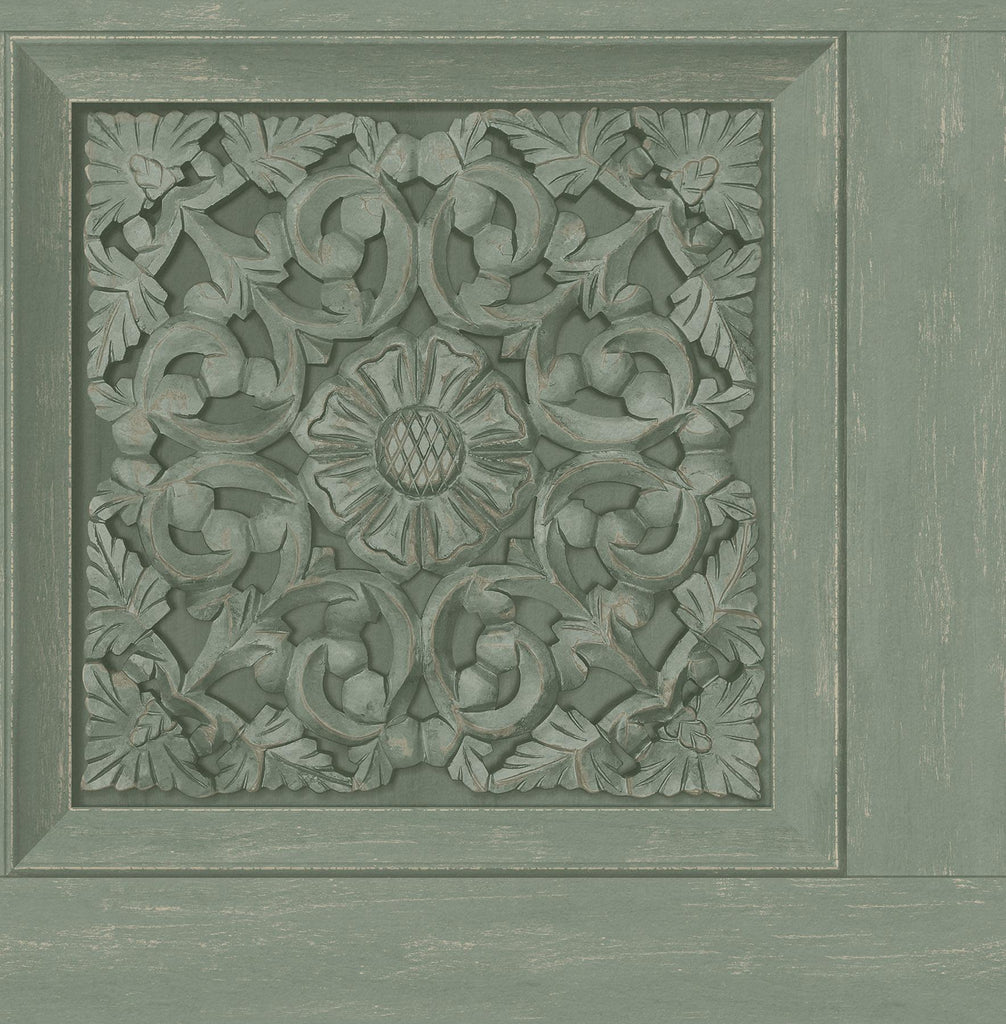 Brewster Home Fashions Albie Moss Carved Panel Wallpaper