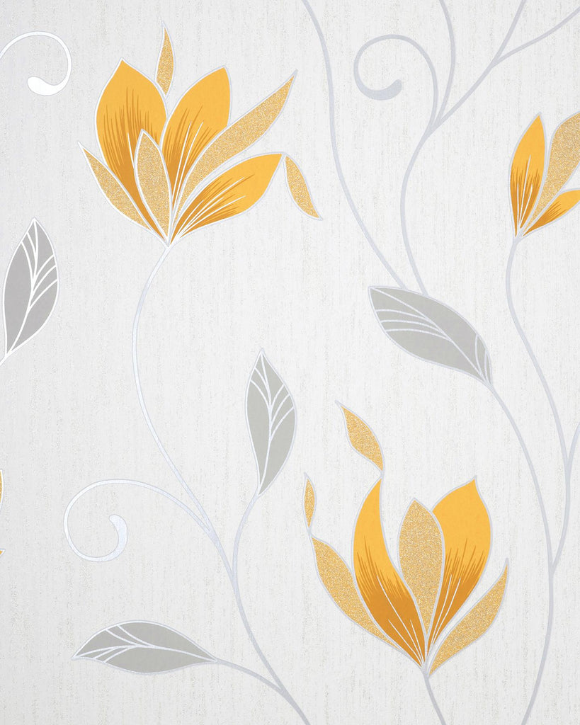 Brewster Home Fashions Synergy Yellow Floral Wallpaper