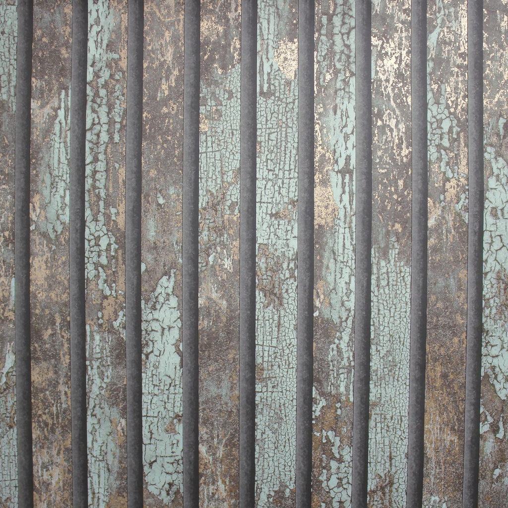Brewster Home Fashions Oxidize Teal Vertical Slats Wallpaper