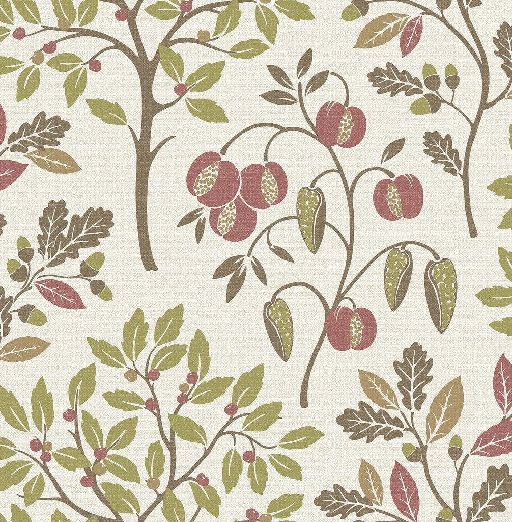 Brewster Home Fashions Rowan Olive Autumn Trees Wallpaper