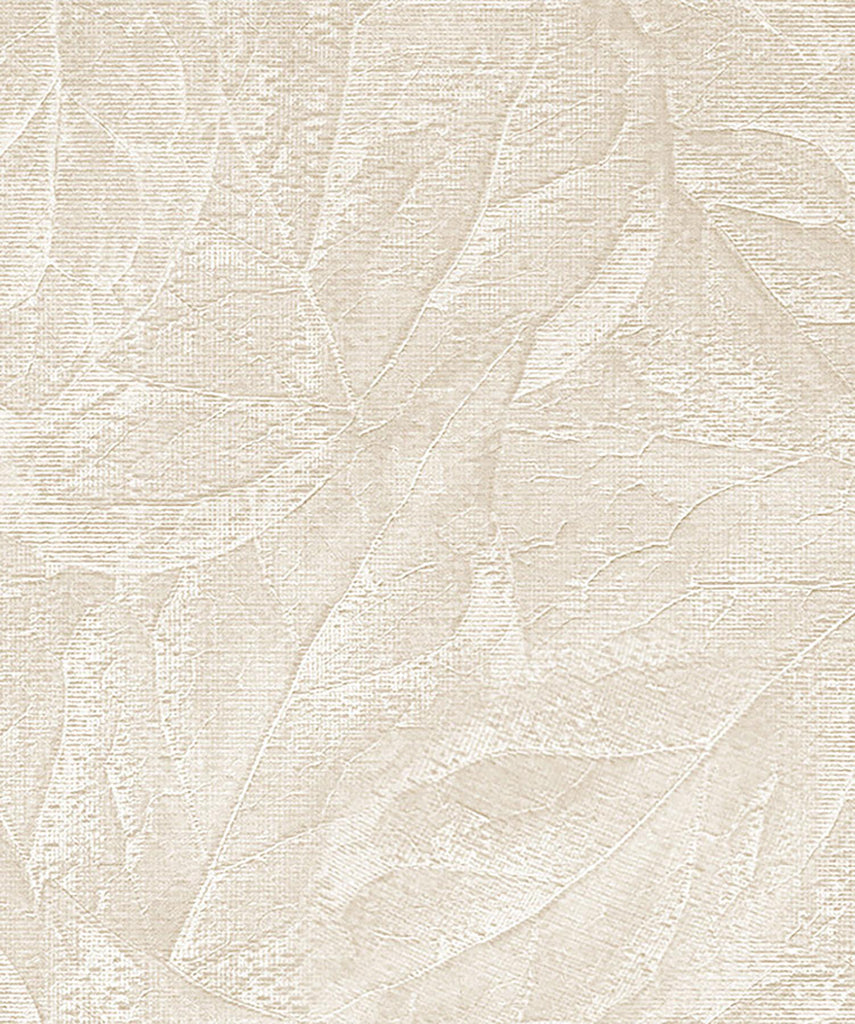 Brewster Home Fashions Aspen Bone Leaf Wallpaper