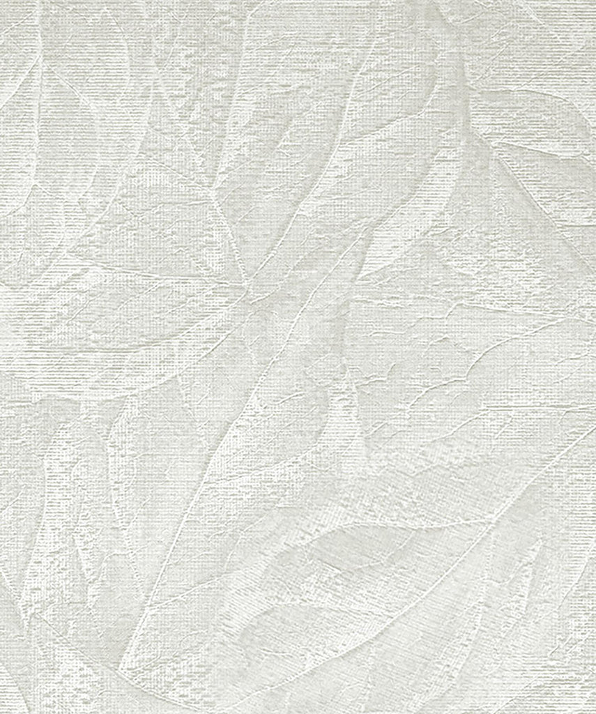 Brewster Home Fashions Aspen White Leaf Wallpaper