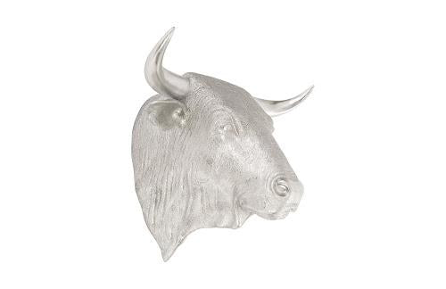 Phillips Collection Spanish Fighting Bull Wall Art Resin Silver Leaf Accent