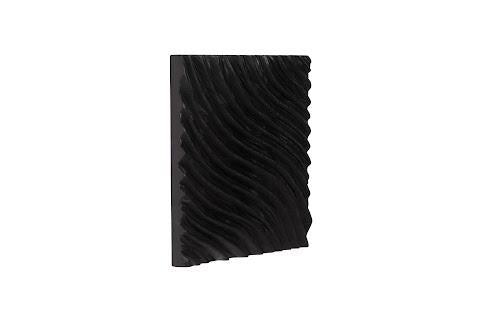 Phillips Collection Carved Wall Tile Black Wave Wall Art