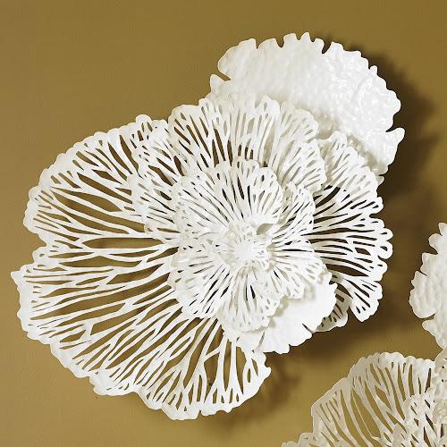 Phillips Collection Flower Wall Art Large White Metal Accent