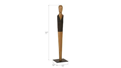Phillips Collection Vested Male Sculpture Small Chamcha Natural Black Copper Accent