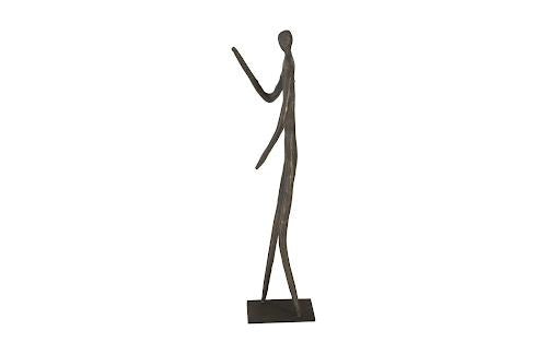 Phillips Collection Abstract Figure on Metal Base Bronze Finish Elbow Bent Accent