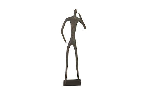 Phillips Collection Abstract Figure on Metal Base Bronze Finish Elbow Bent Accent