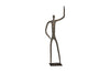 Phillips Collection Abstract Figure On Metal Base Bronze Finish Arm Up Accent