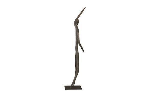 Phillips Collection Abstract Figure on Metal Base Bronze Finish Arm Up Accent