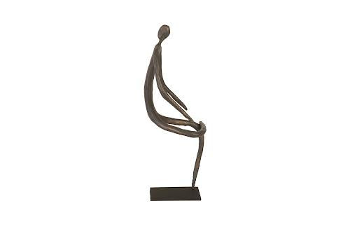 Phillips Collection Abstract Figure on Metal Base Bronze Finish Leg Folded Accent