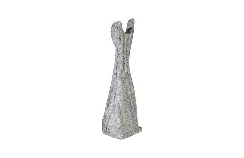 Phillips Collection Cat Sculpture Small Chamcha Wood Gray Stone Finish Accent