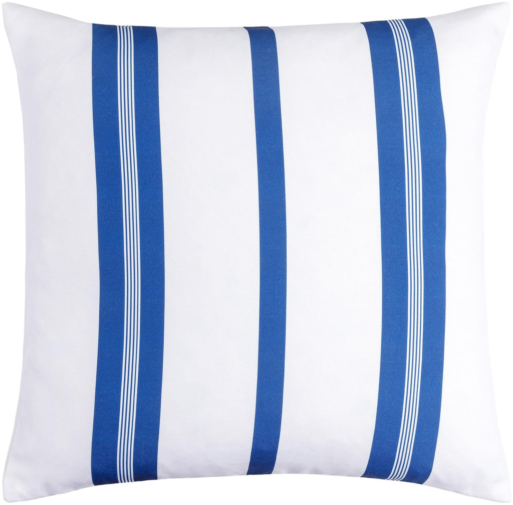 Surya Classic Stripe CST-001 Dark Blue White 18"H x 18"W Pillow Kit