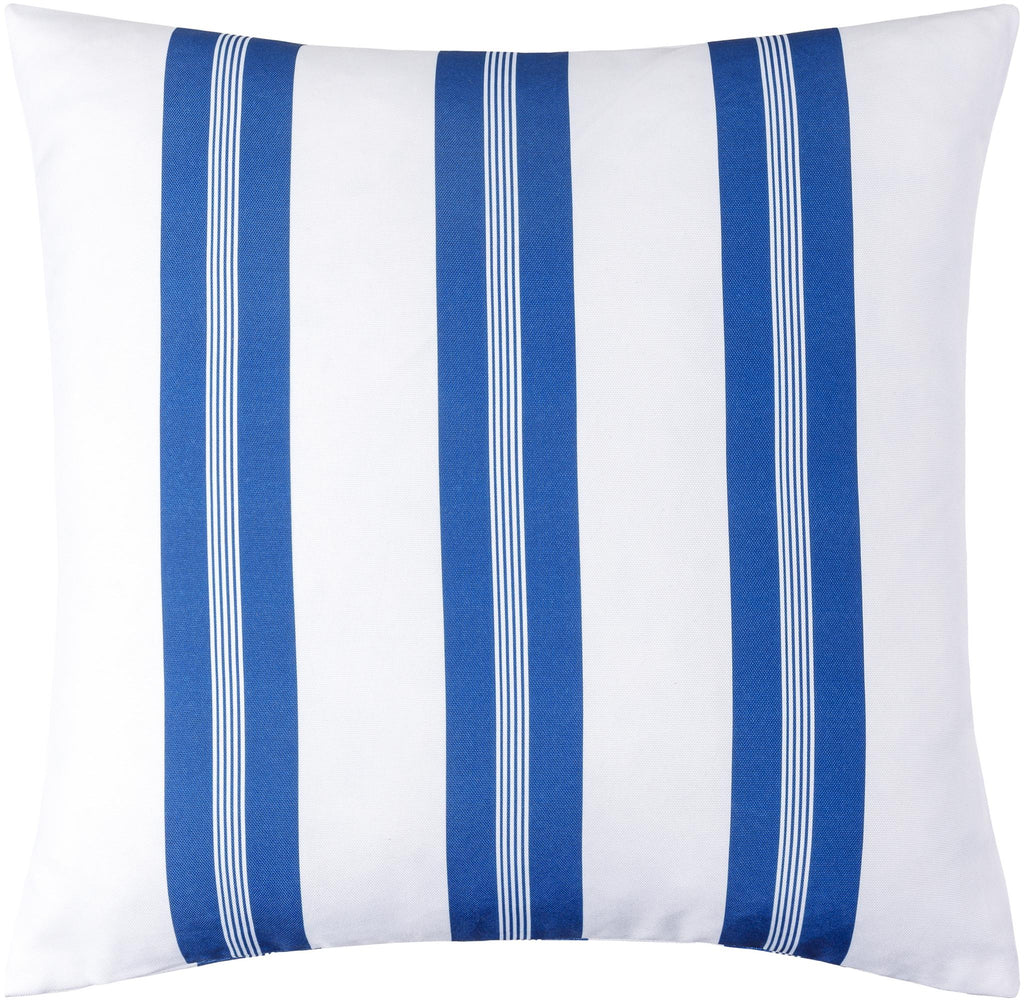 Surya Classic Stripe CST-002 Dark Blue White 18"H x 18"W Pillow Cover