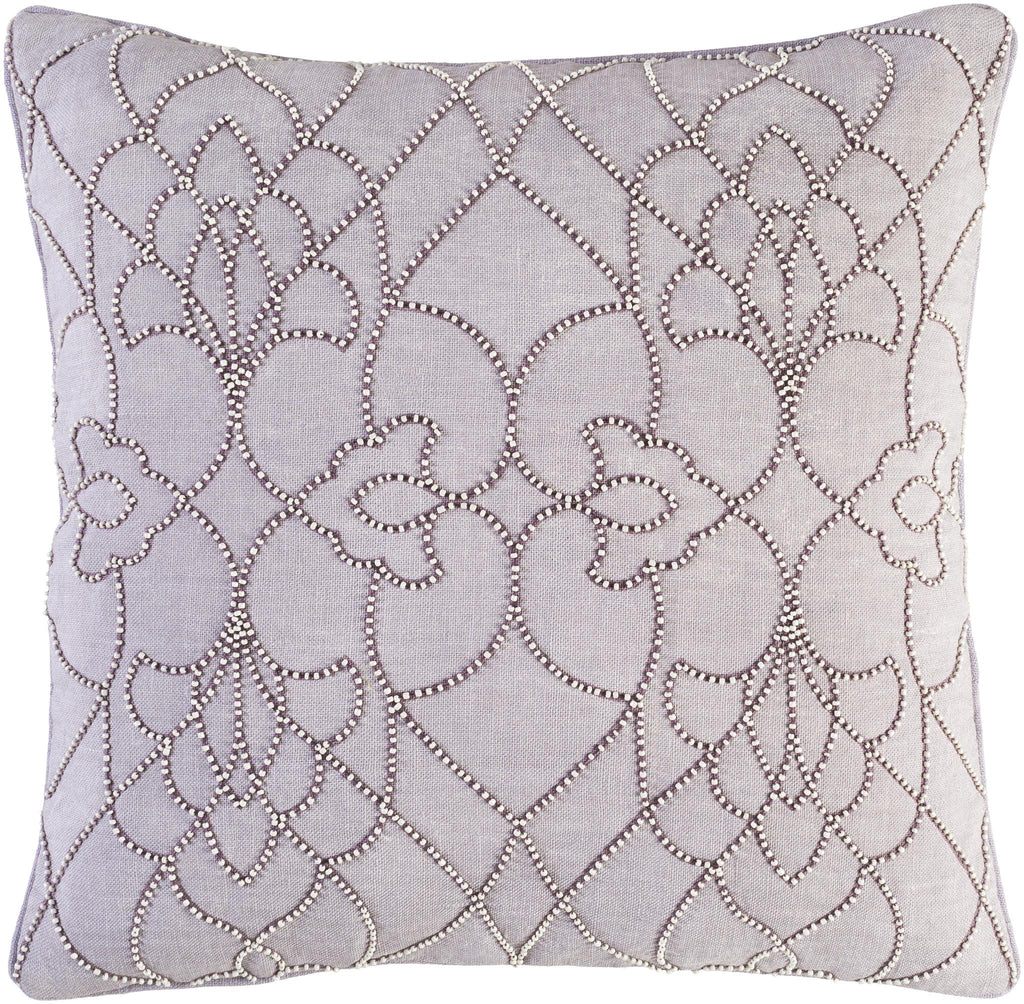 Surya Dotted Pirouette DP-004 Ivory Lilac 18"H x 18"W Pillow Cover