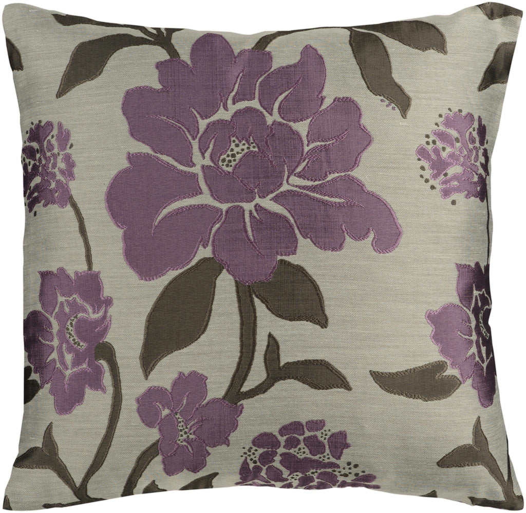 Surya Blossom HH-048 Black Lavender 22"H x 22"W Pillow Cover