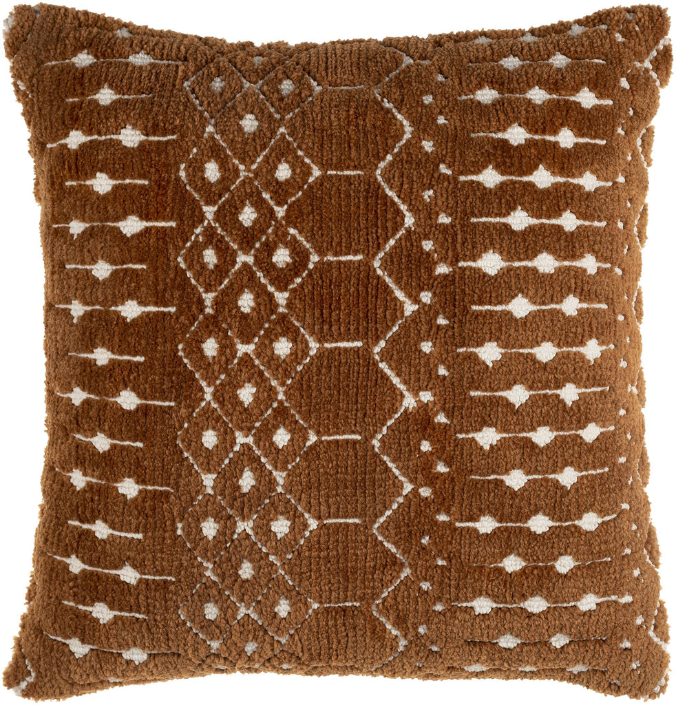 Surya Kabela KBL-003 Brown Ivory 20"H x 20"W Pillow Cover