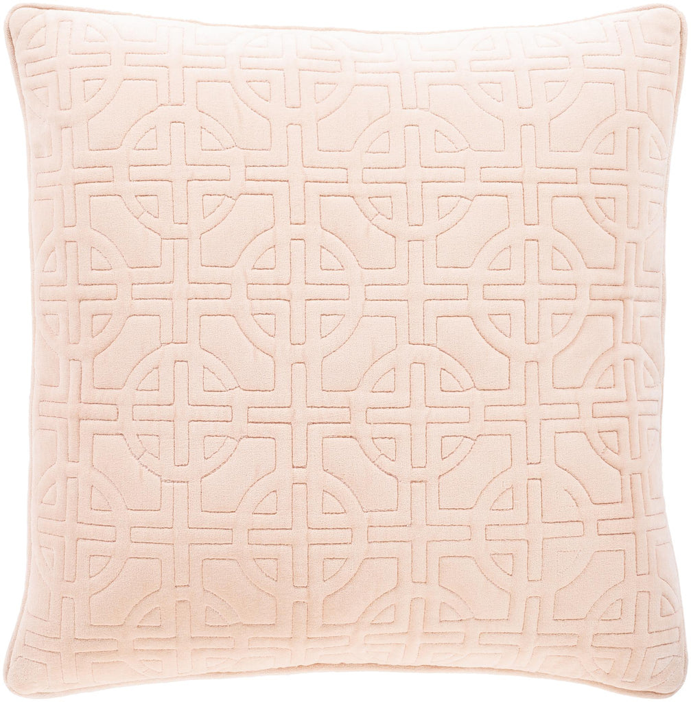 Surya Quilted Cotton Velvet QCV-001 Dusty Pink 22"H x 22"W Pillow Cover