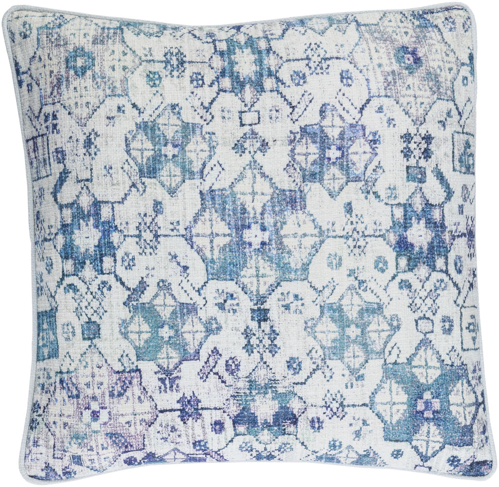 Surya Roxana RXN-003 Aqua Blue 18"H x 18"W Pillow Cover