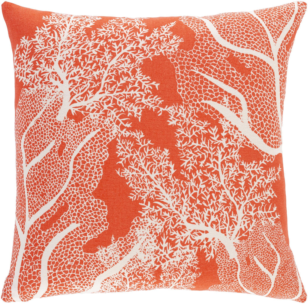 Surya Sea Life SLF-003 Coral Cream 18"H x 18"W Pillow Cover