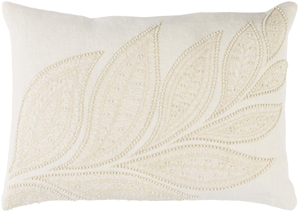 Surya Tansy TSY-002 Cream Wheat 18"H x 18"W Pillow Cover