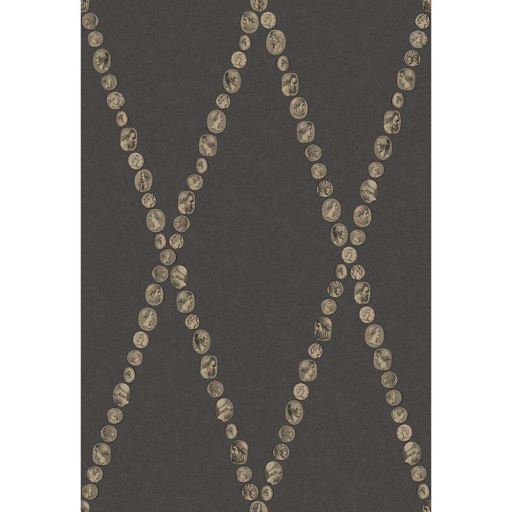 Cole & Son CAMMEI GOLD ON CHARCOAL Wallpaper