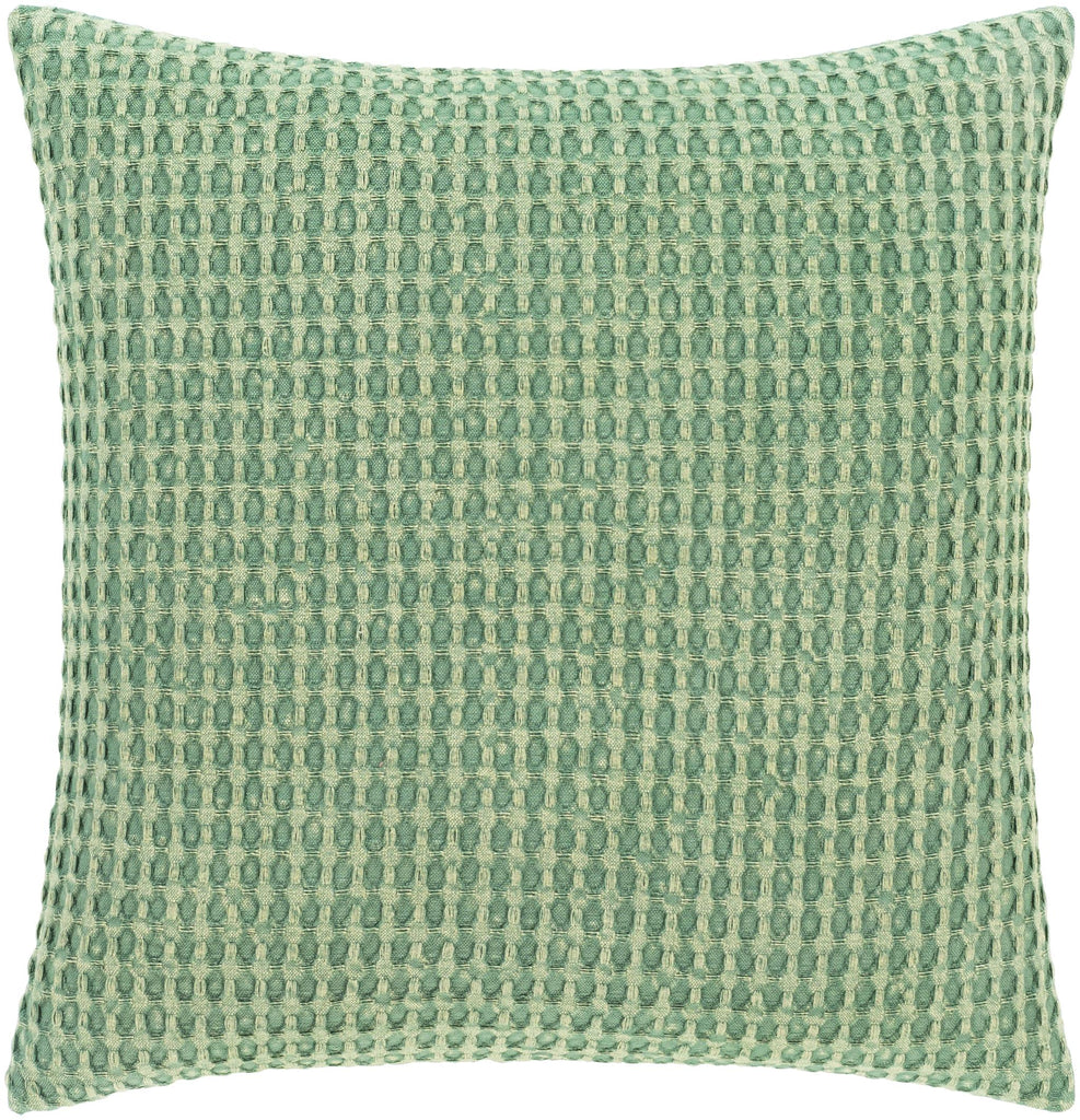 Surya Waffle WFL-001 Grass Green Medium Green 18"H x 18"W Pillow Cover