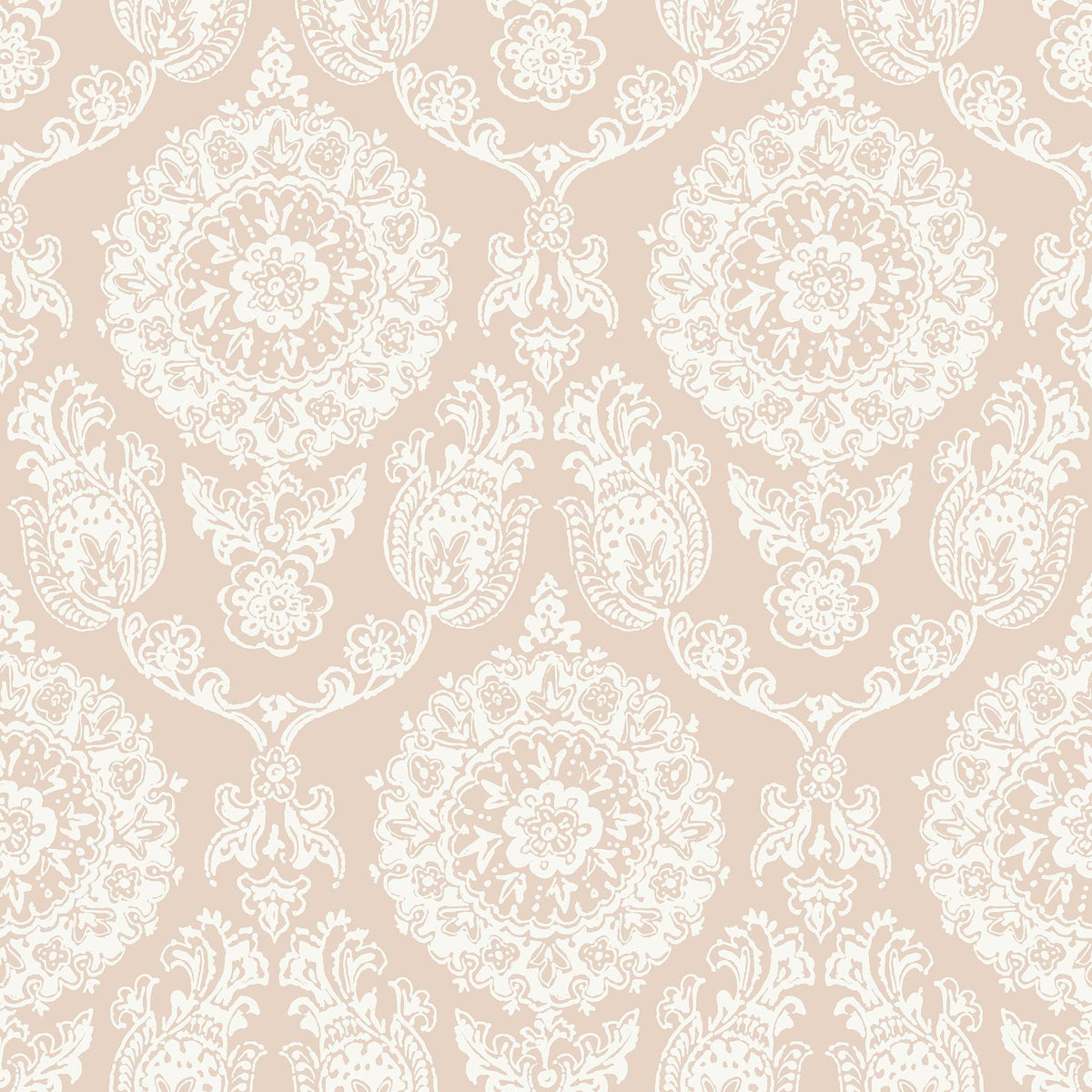 York Helm Damask Blush Floral Medallion Wallpaper – DecoratorsBest
