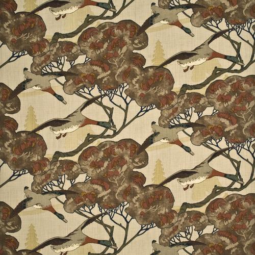 Mulberry FLYING DUCKS STONE/BROWN Fabric