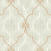 Seabrook Corsica Ogee Pewter And Copper Wallpaper