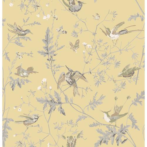 Cole & Son HUMMINGBIRDS GLD/SFT GREY Fabric