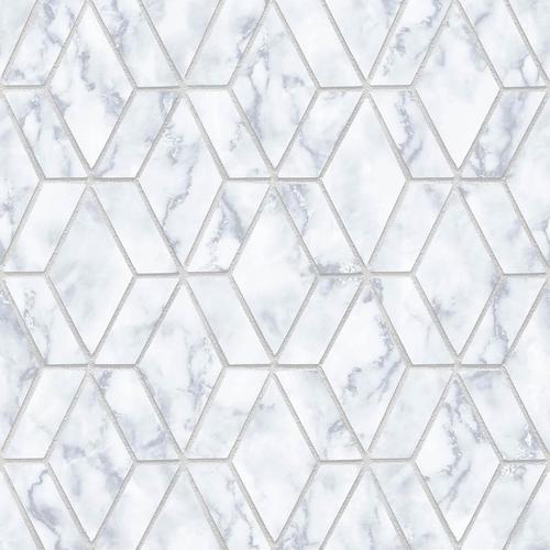 Seabrook Marble Tile Silver Wallpaper Decoratorsbest